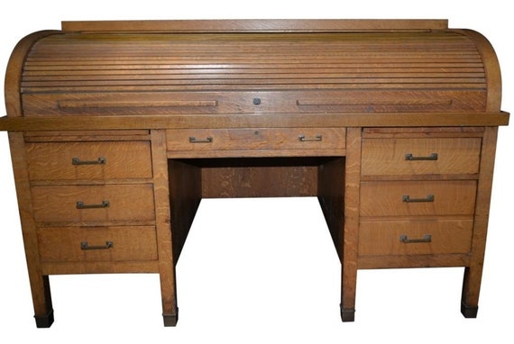 Antique Roll Top Solid Oak Desk Early 1900 S 66w Antique Roll Top Solid Oak Desk Early, Value Of Antique Oak Roll Top Desktop