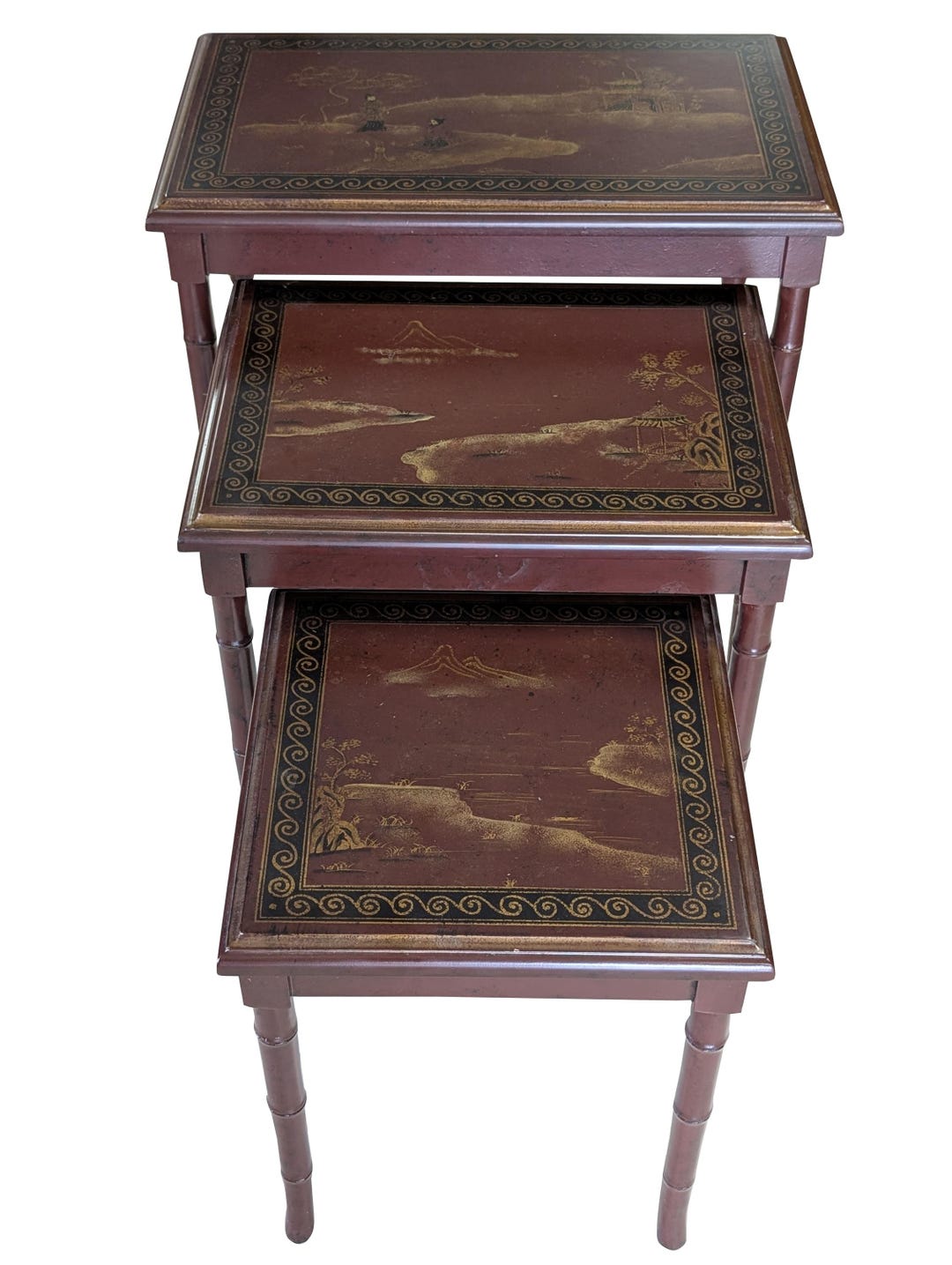 Vintage Asian Style Nesting Tables, 24.5