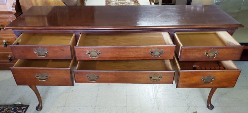 Hickory Chair Cherry Queen Anne Style Sideboard Buffet 68w Etsy