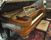 Fabulous Antique Chickering Rosewood Square Grand Piano, Circa 1863,  77"W x 37"H, Shipping Is Not Free!!!
