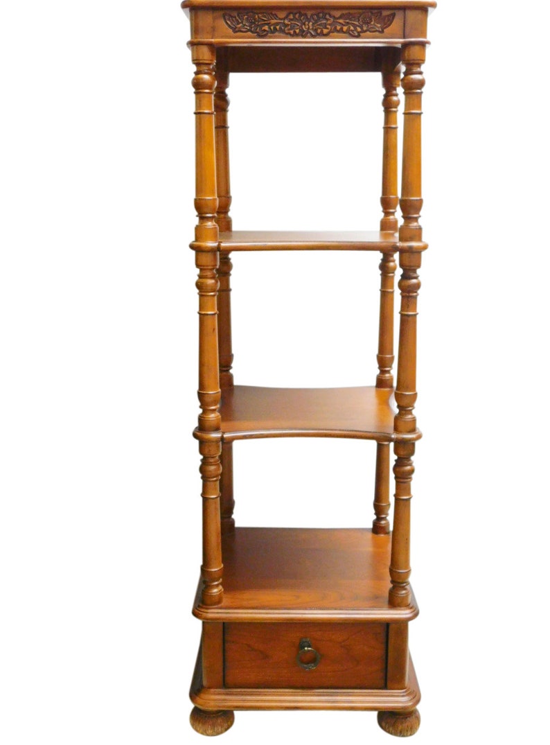 Walnut Etagere Bookcase Dovetailed Drawer 56 5h Etsy