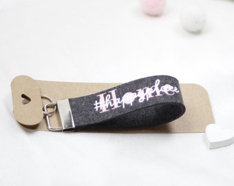 personalized felt keychains incl. gift wrapping, gift idea for grandpa, grandma, mom, work colleagues, happy place