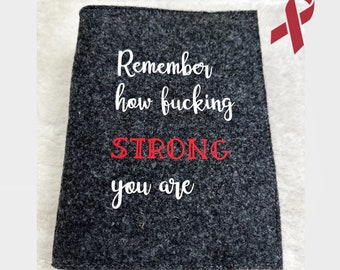 Personalized therapy cover made of wool felt | Oncology passport, port passport, allergy passport & cancer therapy documents