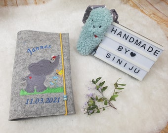 Uhefte case | Protective case with the name | Gift for birth, personalized elephant