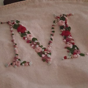 Cosmetic bag hand-embroidered with monogram image 5