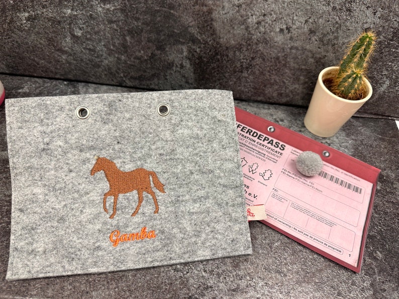 Personalized horse passport covers made of high-quality wool felt stylish protection for your documents image 5