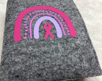 Personalized felt medical document holder – cover for oncology pass, chemo documents and records – custom text available