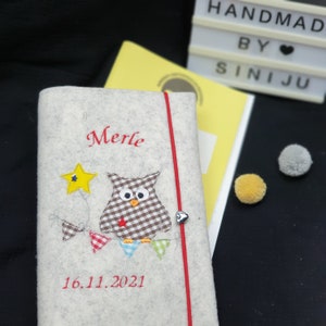 | Uhefthuelle Beschermhoes met naam | Cadeau voor de geboorte, gepersonaliseerde uil