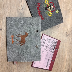 Personalized horse passport covers made of high-quality wool felt stylish protection for your documents image 2