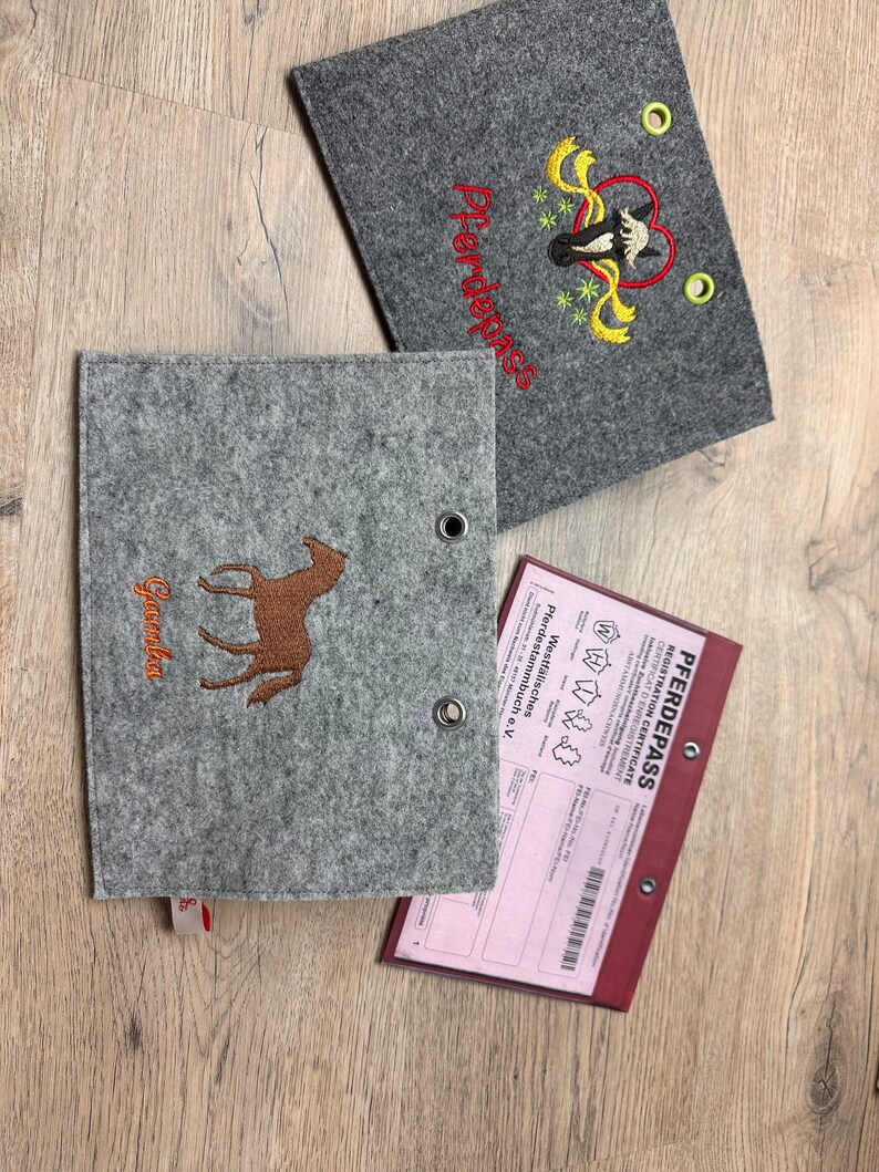 Personalized horse passport covers made of high-quality wool felt stylish protection for your documents image 2