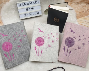 Personalized Prayer Book Cover – Wool Felt, Embroidered Dandelion & Name – Communion, Confirmation Gift