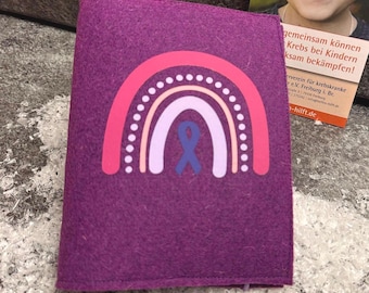 Personalized therapy cover made of wool felt | Oncology passport, port passport, allergy passport | Cover for cancer therapy documents