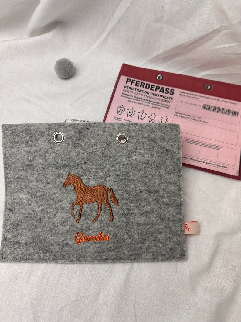 Personalized horse passport covers made of high-quality wool felt stylish protection for your documents image 3