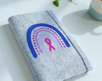 Personalized Cancer Therapy Folder | Oncology Passport Cover | Chemo Organizer Case | Felt Document Holder | Rainbow Gift for Strength