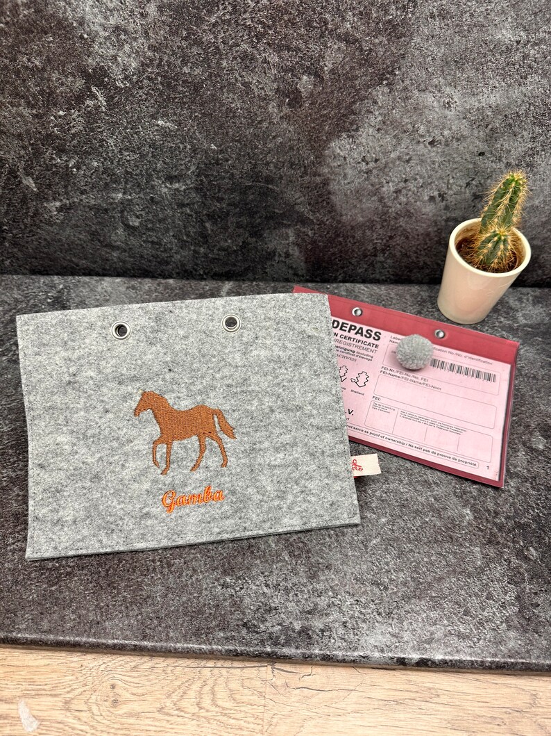 Personalized horse passport covers made of high-quality wool felt stylish protection for your documents image 6