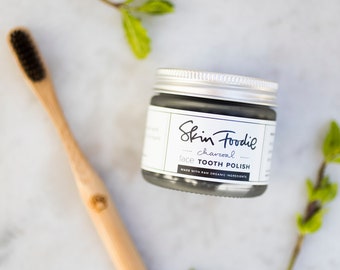 charcoal tooth polish | organic |  cleanse | whiten | brighten | green beauty | natural body skin care | tooth paste