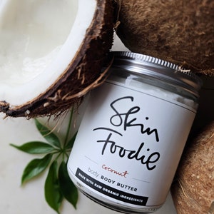 coconut | vanilla | jasmine | monoi | custom body butter | skin foodie | organic