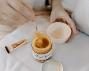 honey glow | face mask | soothing | facial treatment | turmeric | rosehip | chamomile | manuka honey | lavender