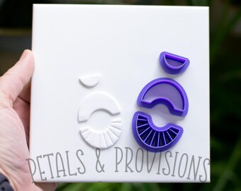 Half Circle Embossed Cutter Set - Polymer Clay Cutters