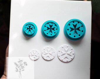 Maltese Cross with Dots Cutter - Multiple Sizes - Polymer Clay Cutters