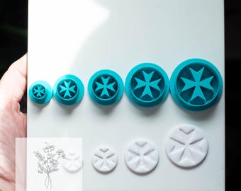 Maltese Cross Cutter - Multiple Sizes - Polymer Clay Cutters