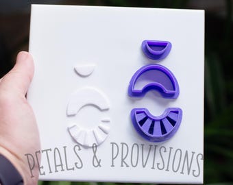 Half Circle Crinkle Cutter Set - Polymer Clay Cutters