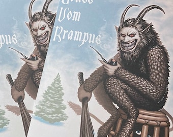 Krampus Card VI - 5x7 Illustrated Christmas Card + Envelope