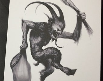 Krampus Card III - 5x7 Illustrated Christmas Card + Envelope
