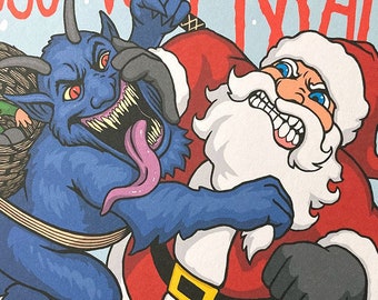 Krampus Card VII - 5x7 Illustrated Christmas Card + Envelope
