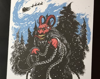 Krampus Card I - 5x7 Illustrated Christmas Card + Envelope