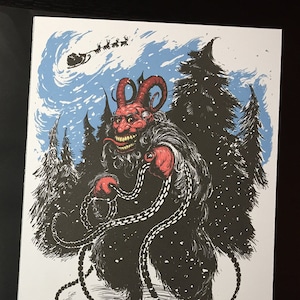 Krampus Card I - 5x7 Geïllustreerde Kerstkaart + Envelop