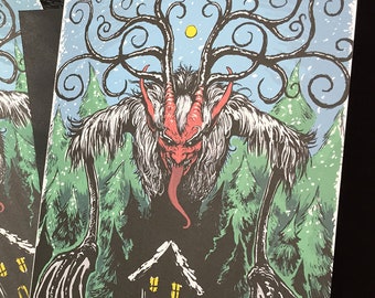 Krampus Card II - 5x7 Illustrated Christmas Card + Envelope
