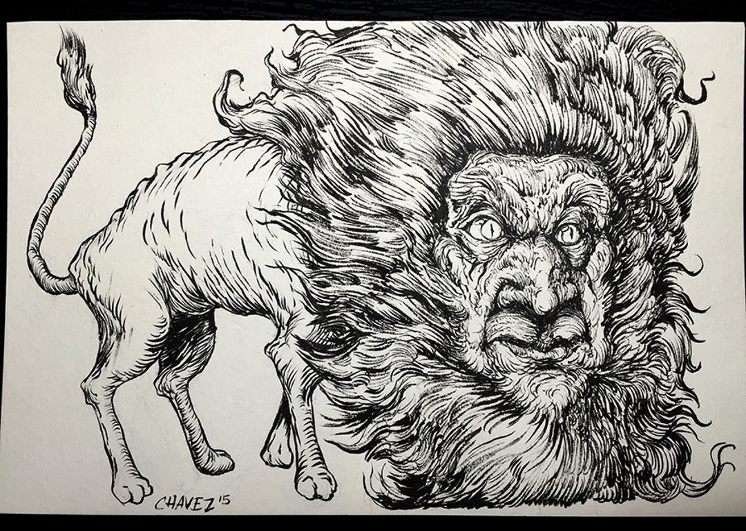 The Lion - Original Drawing - Etsy