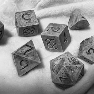 Concrete - Handmade Polyhedral TTRPG dice set