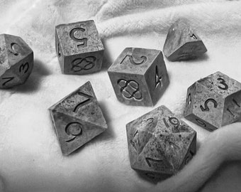 Concrete - Handmade Polyhedral TTRPG dice set