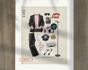 Michael Jackson Illustration Art Print, Vintage Inspired Wall Art, MJ Fan Gift