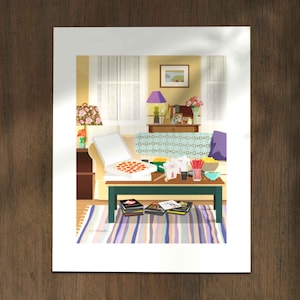 Lorelai’s Living Room Art Print, TV inspired Nostalgia Wall Art, Shabby Chic Home Decor