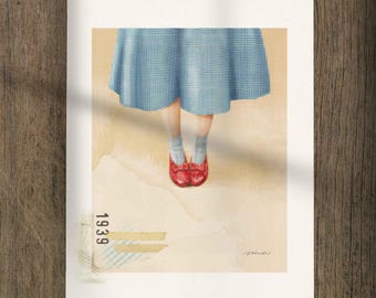 Dorothy Illustration Kunstdruck, Vintage inspirierte Fantasy Wandkunst, Mädchenzimmer Dekor