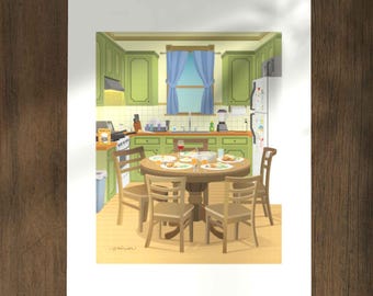 Bob’s Burgers Kitchen Art Print, TV Show Inspired Wall Decor, Funny Kitchen Gift