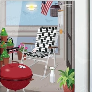 Kramer’s Apartment Front Porch - Art Print, Frame Not Included, TV sitcom inspired