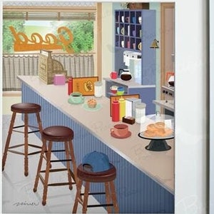 American Diner - &#39;90s Art Print, Frame Not Included, Unique Wall Art