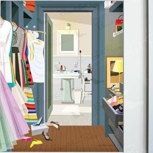 Carrie&#39;s Walk-in Closet - Art Print, Frame Not Included, TV drama series inspired