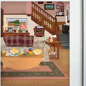 The Barones Living Room - Art Print, Frame Not Included, TV sitcom inspired