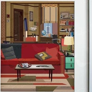 Ted's Apartment - Art Print, Frame Not Included, TV sitcom inspired