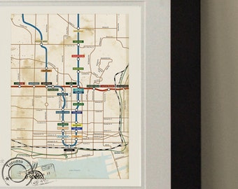 Toronto Map, Vintage Inspired Map, Toronto Wall Art, Rustic Wall Decor