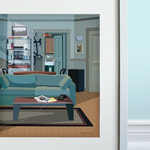 Jerry's Apartment Art Print, TV sitcom, Seinfeld inspired image 1