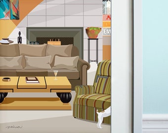 Frasier's Apartment - Impresión de arte, comedia de televisión, inspirada en Frasier