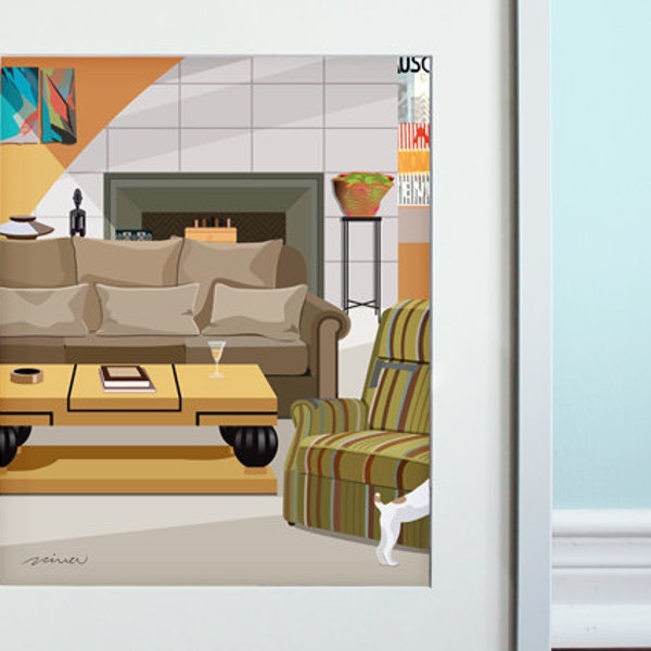 Frasier's Apartment - Art Print, TV sitcom, Frasier inspired