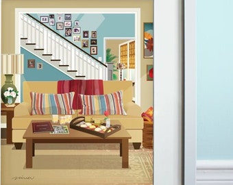 The Dunphys Living Room - Art Print, TV sitcom, Modern Family inspired