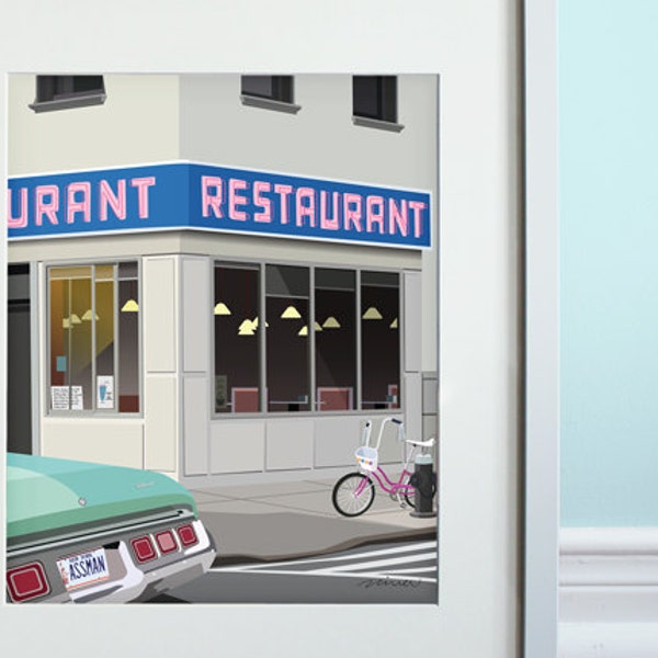 Monk's Cafe / Tom's Restaurant - Art Print, TV sitcom, Seinfeld inspired